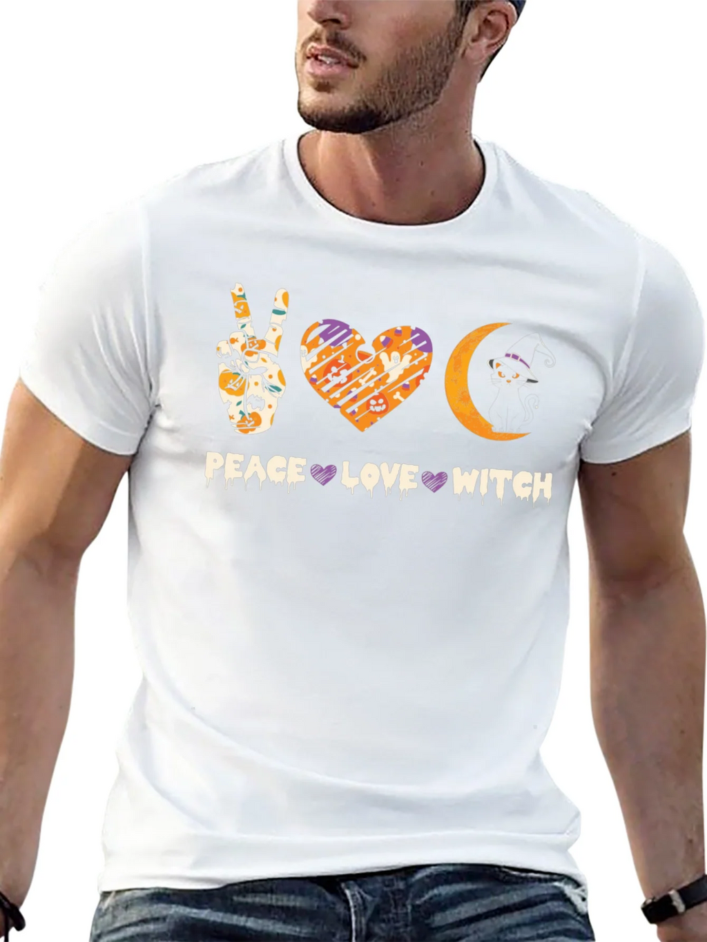 Peace Love Witch Halloween T-Shirt