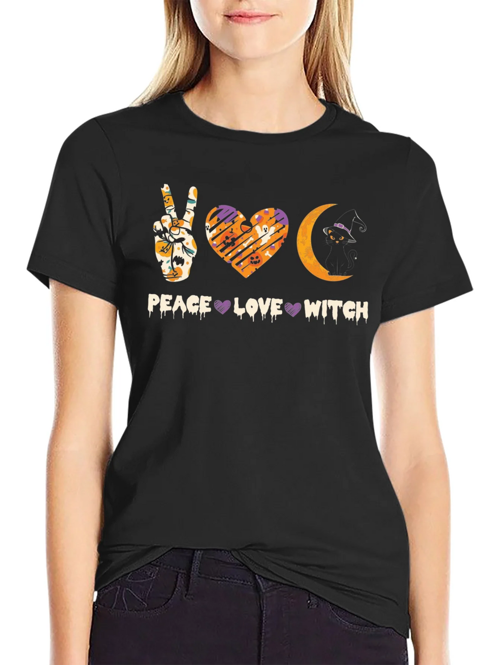 Peace Love Witch Halloween T-Shirt