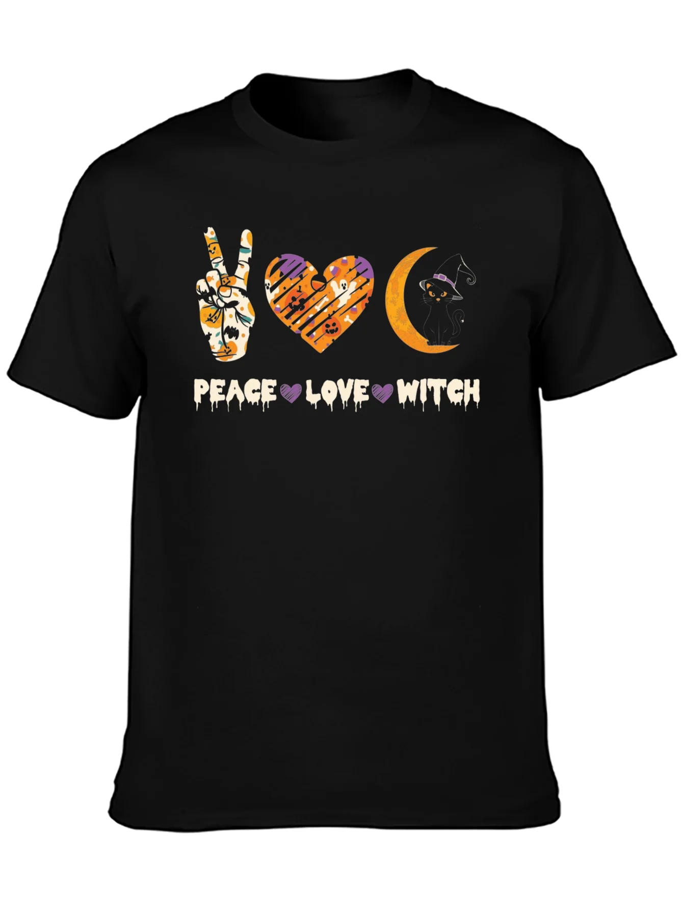 Peace Love Witch Halloween T-Shirt