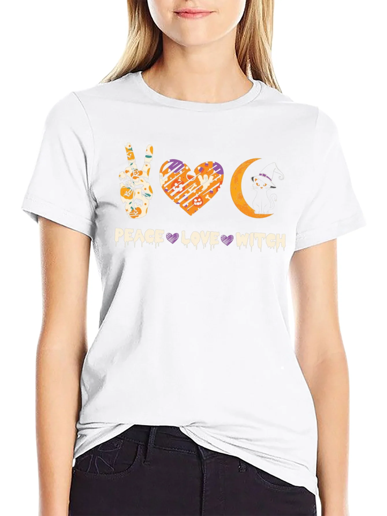 Peace Love Witch Halloween T-Shirt