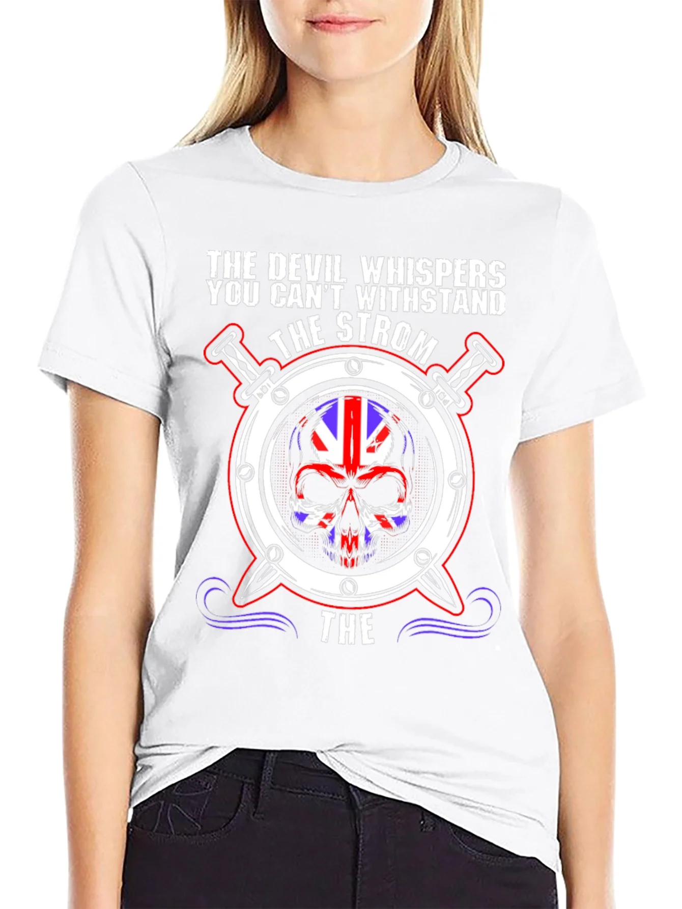 The Devil Whispers Skull Graphic Tee