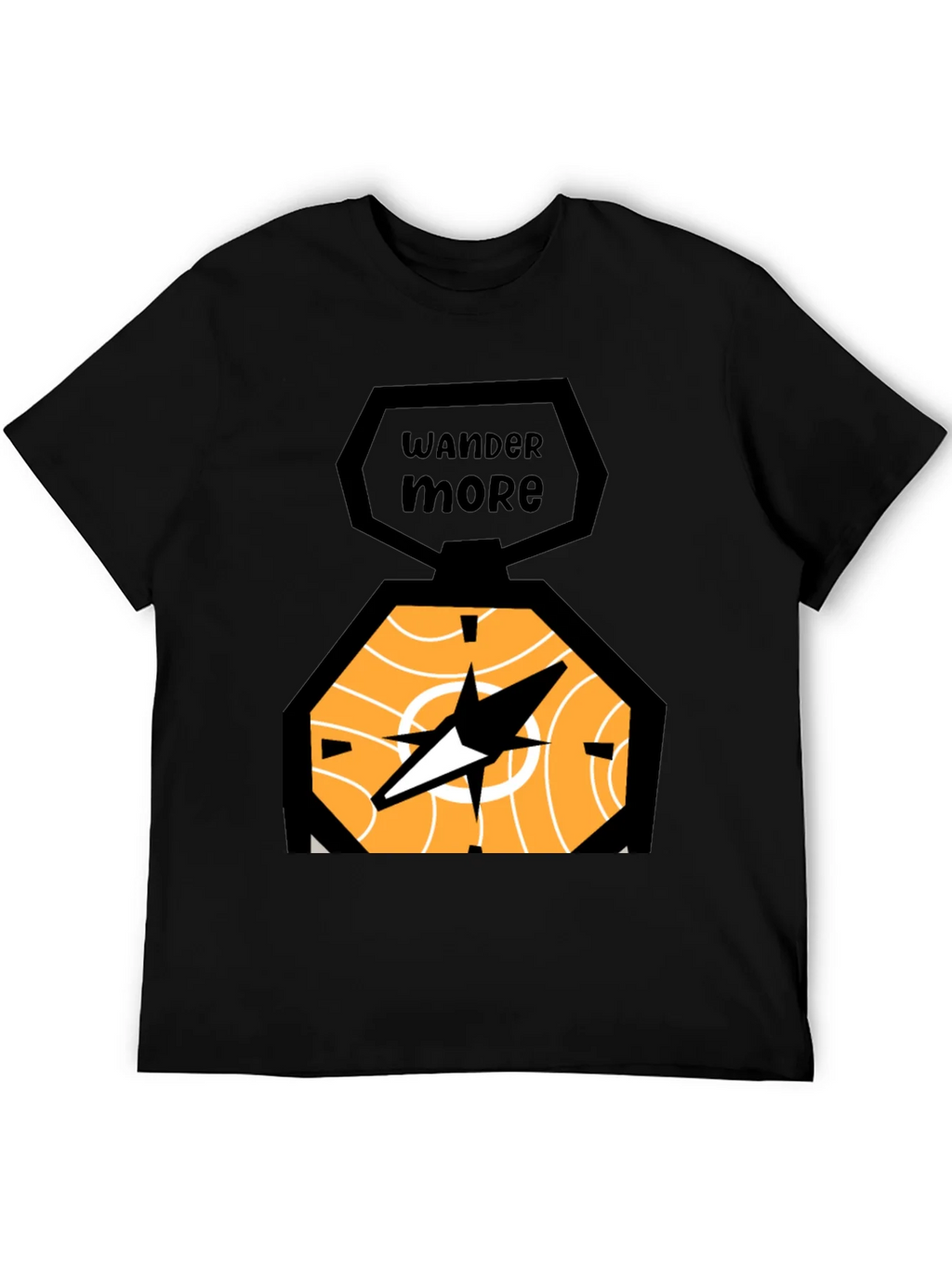 Wander More Compass Graphic Tee - Black