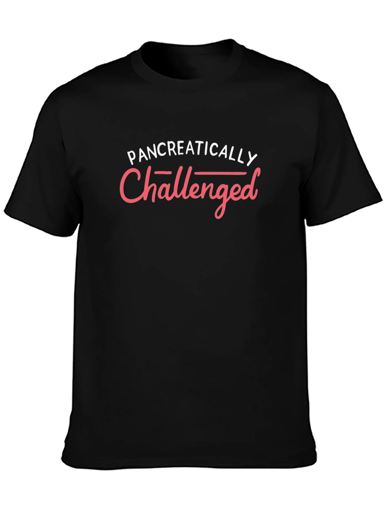 Pancreatically Challenged Black Graphic Tee