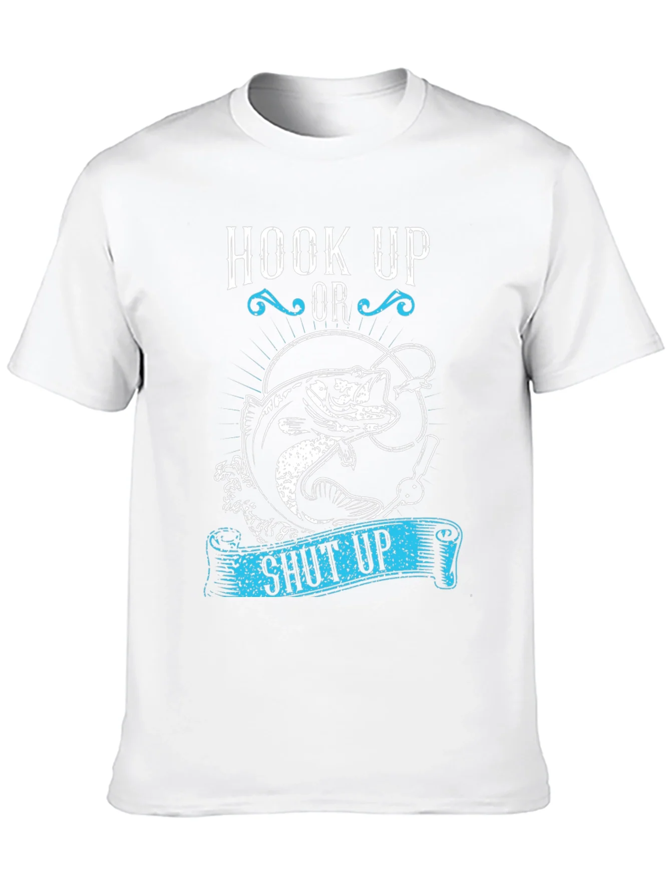 Hook Up or Shut Up Fishing Graphic T-Shirt