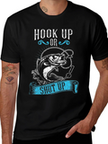 Hook Up or Shut Up Fishing Graphic T-Shirt