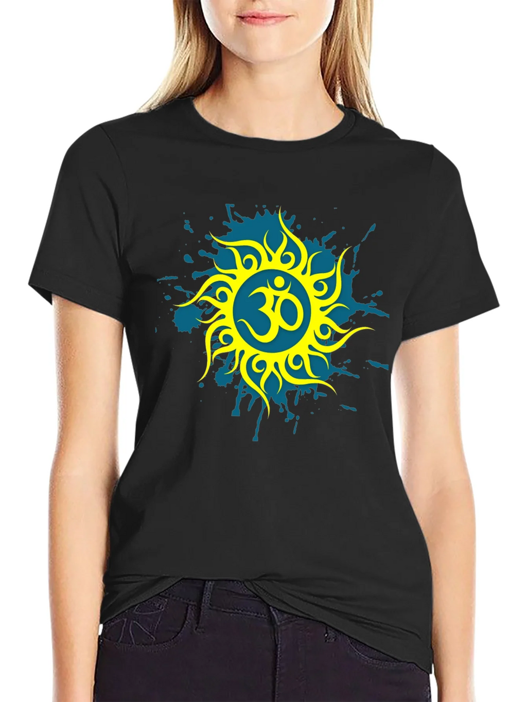 Om Symbol Graphic Tee - Stylish Black T-Shirt