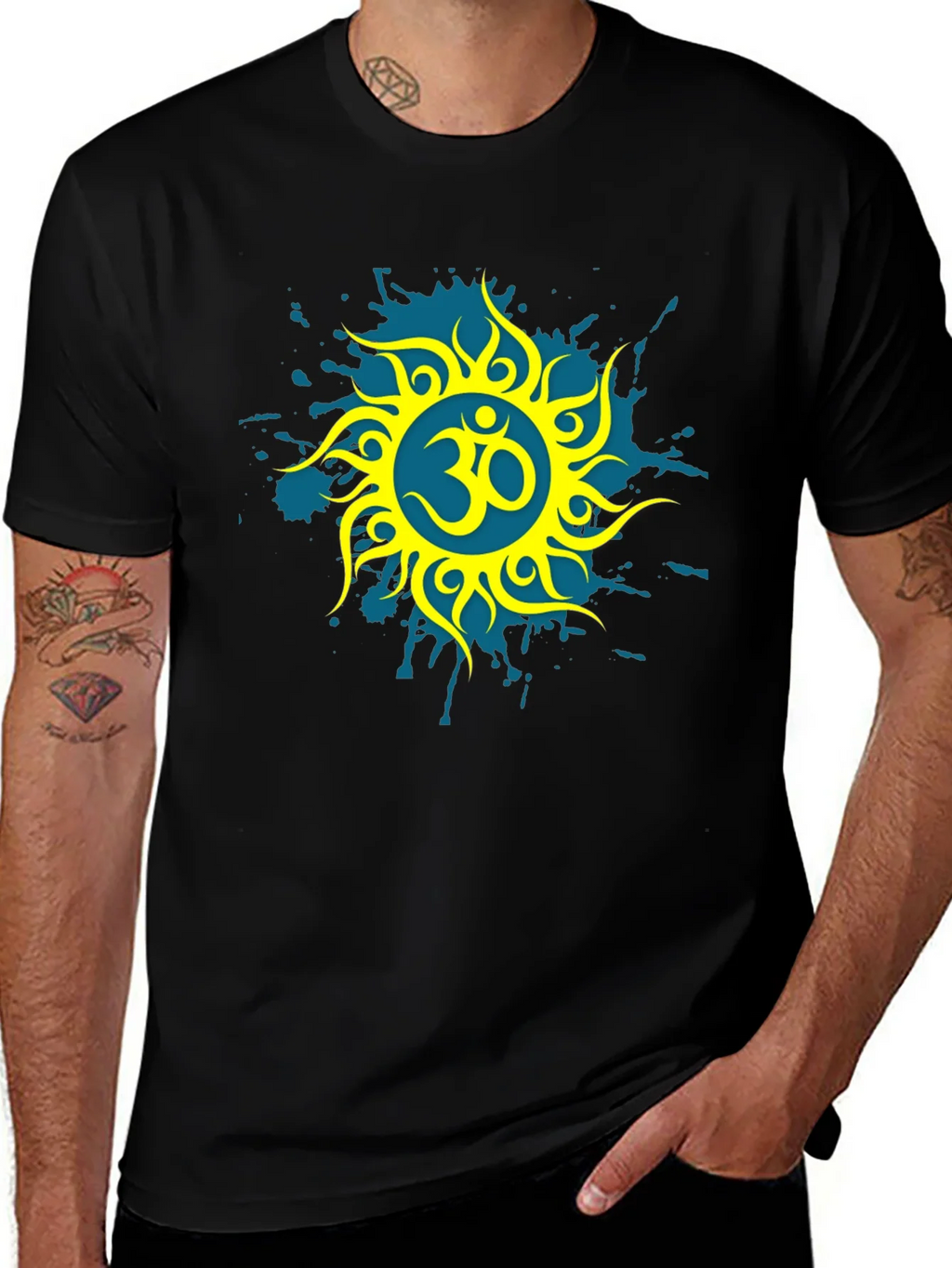 Om Symbol Graphic Tee - Stylish Black T-Shirt