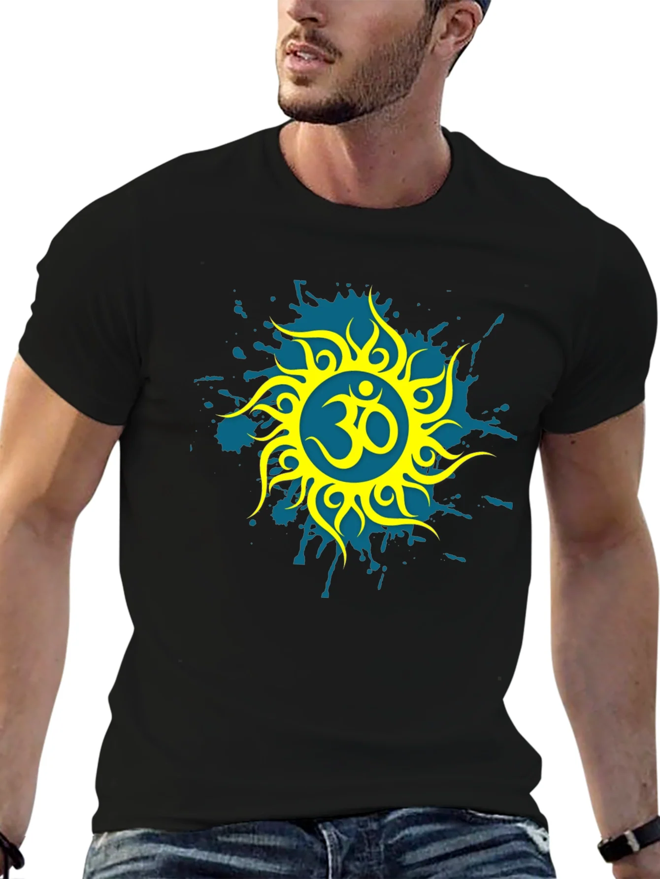 Om Symbol Graphic Tee - Stylish Black T-Shirt