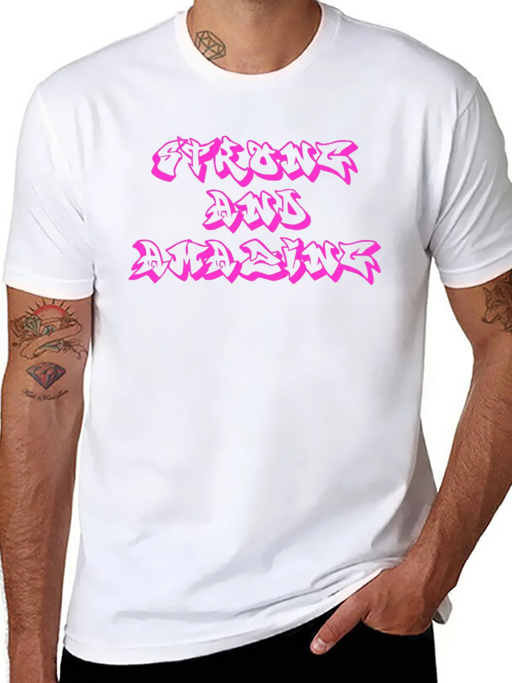 Strong and Amazing Black T-Shirt