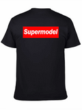 Supermodel Graphic Tee - Red Box Logo Design