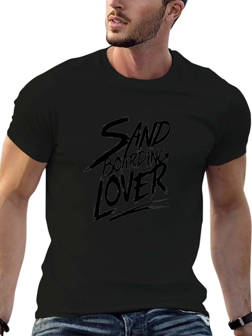 Sandboarding Lover T-Shirt - Black Graphic Tee