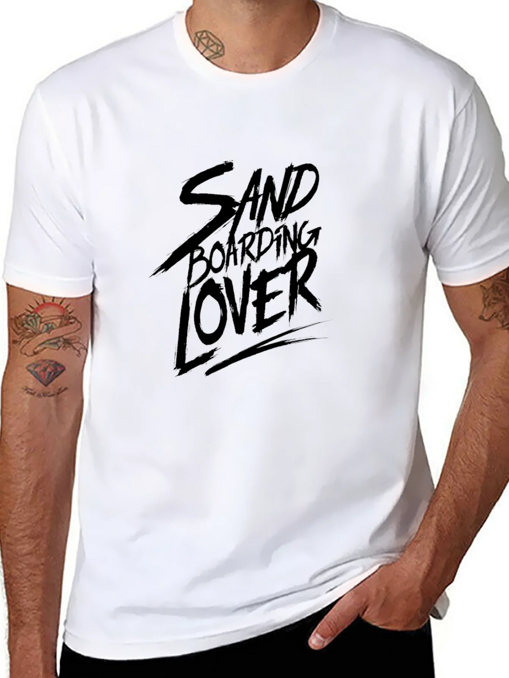 Sandboarding Lover T-Shirt - Black Graphic Tee