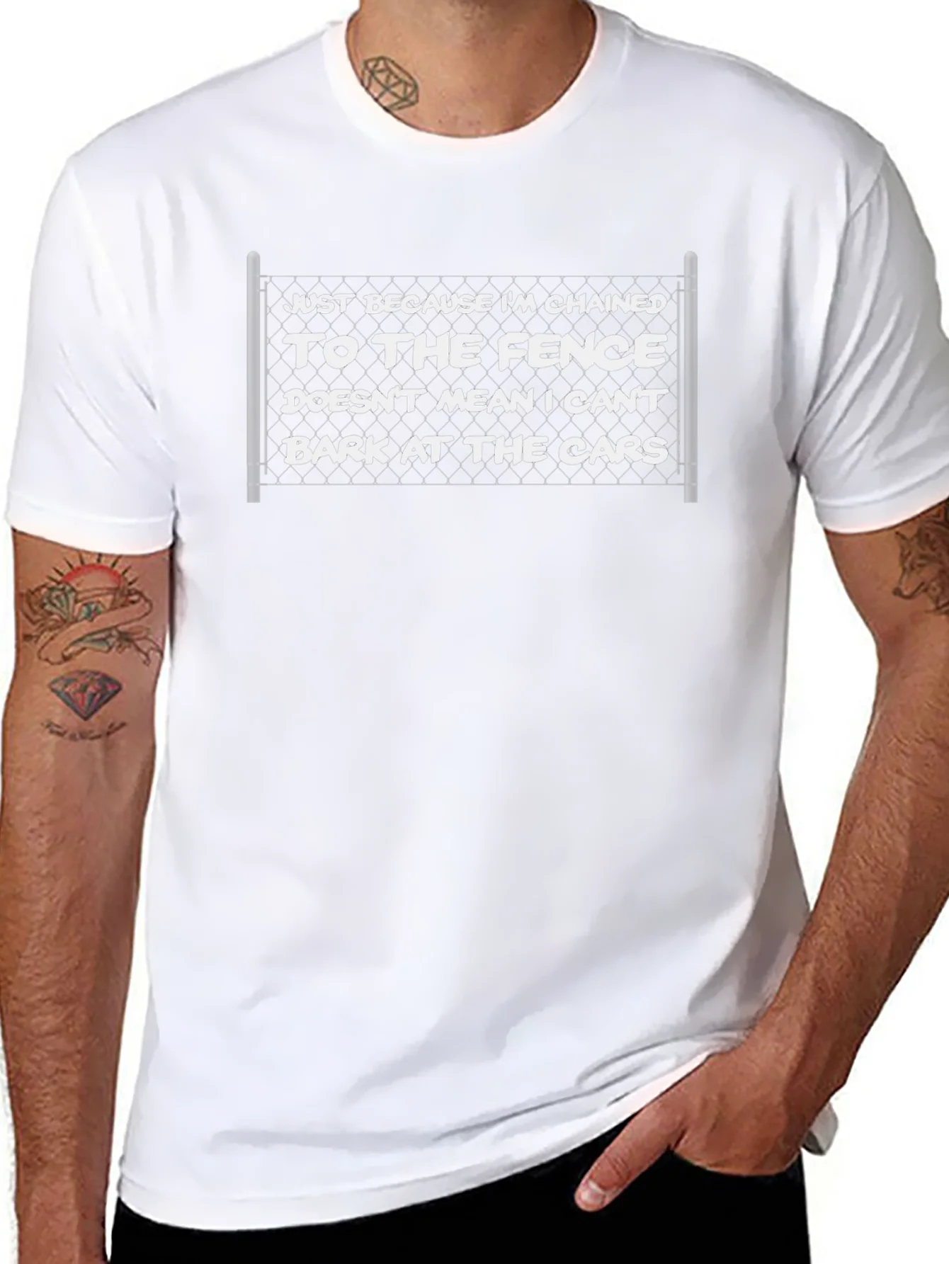 Chained to the Fence Funny T-Shirt