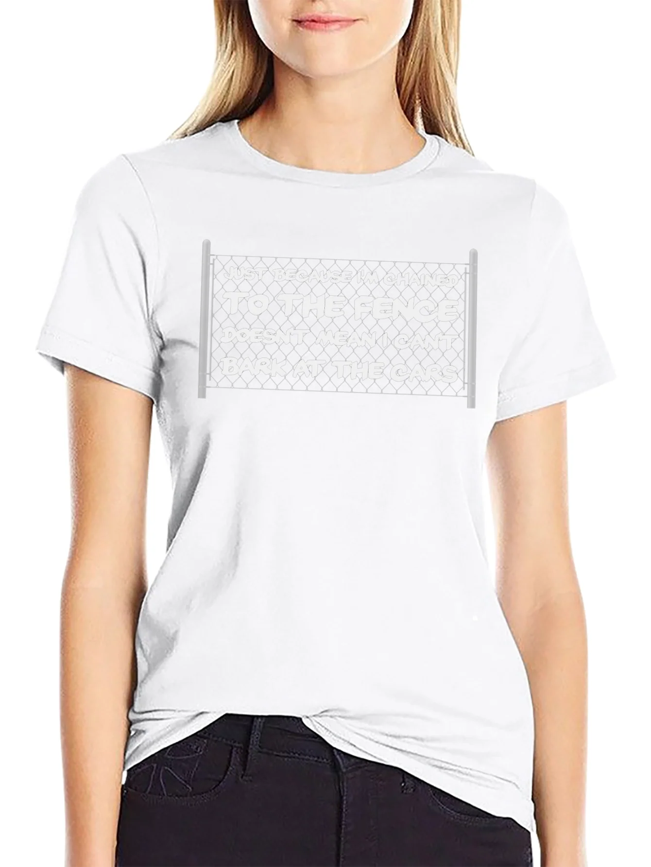 Chained to the Fence Funny T-Shirt
