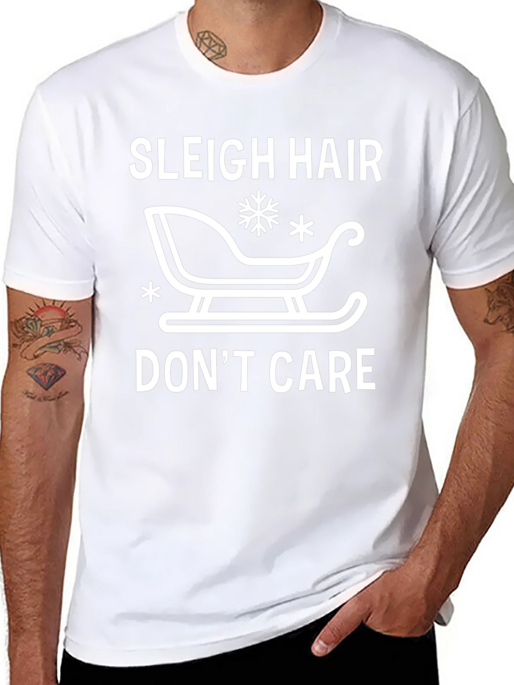 Sleigh Hair Dont Care Graphic Tee - Black