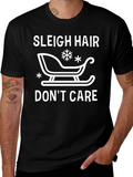Sleigh Hair Dont Care Graphic Tee - Black