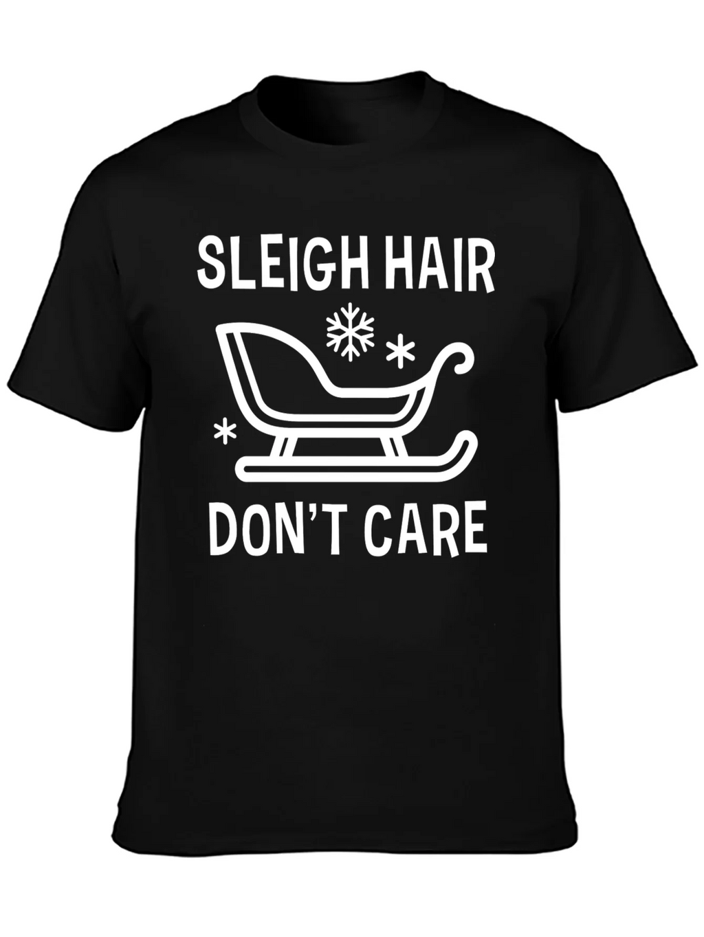 Sleigh Hair Dont Care Graphic Tee - Black