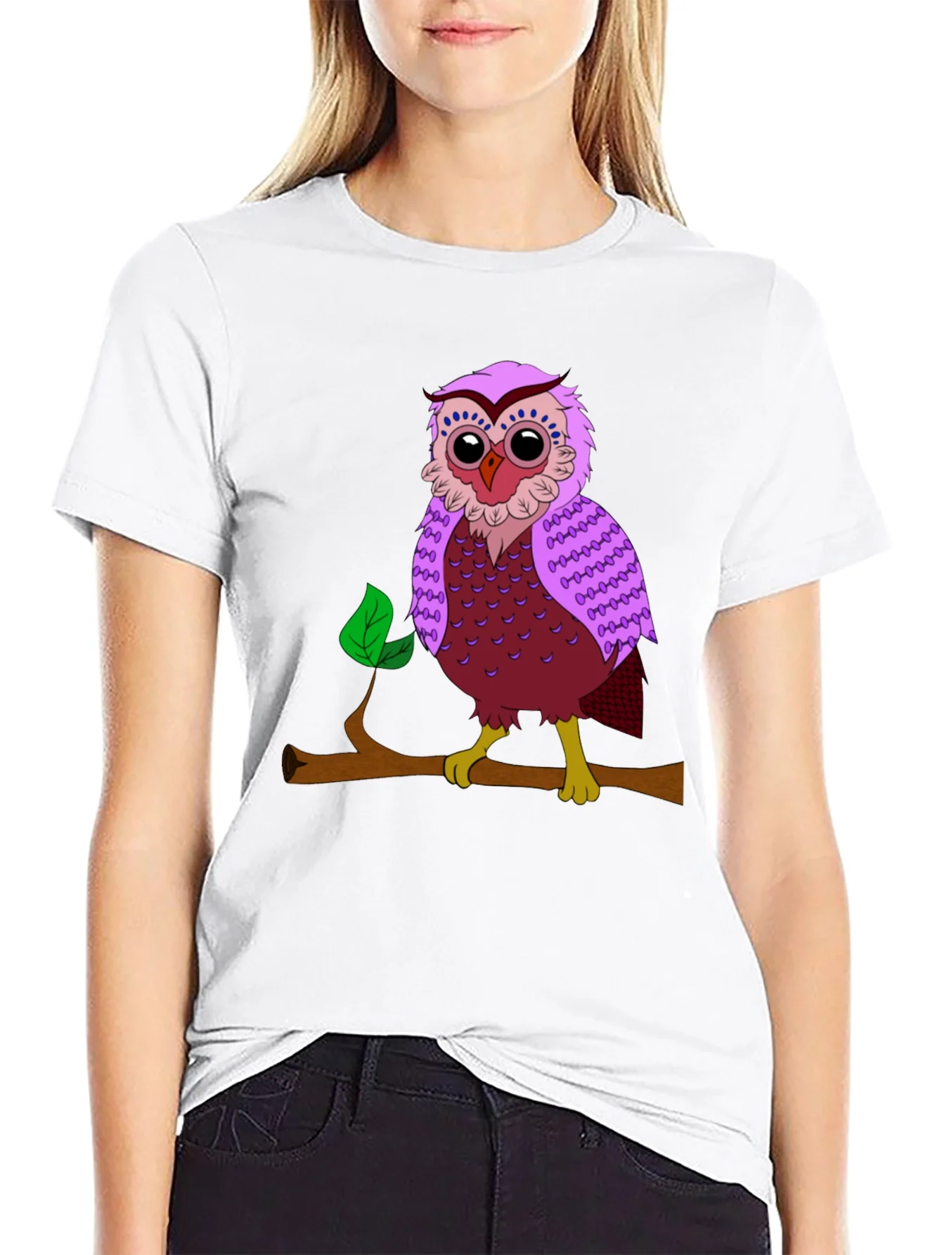 Owl on Branch Graphic T-Shirt