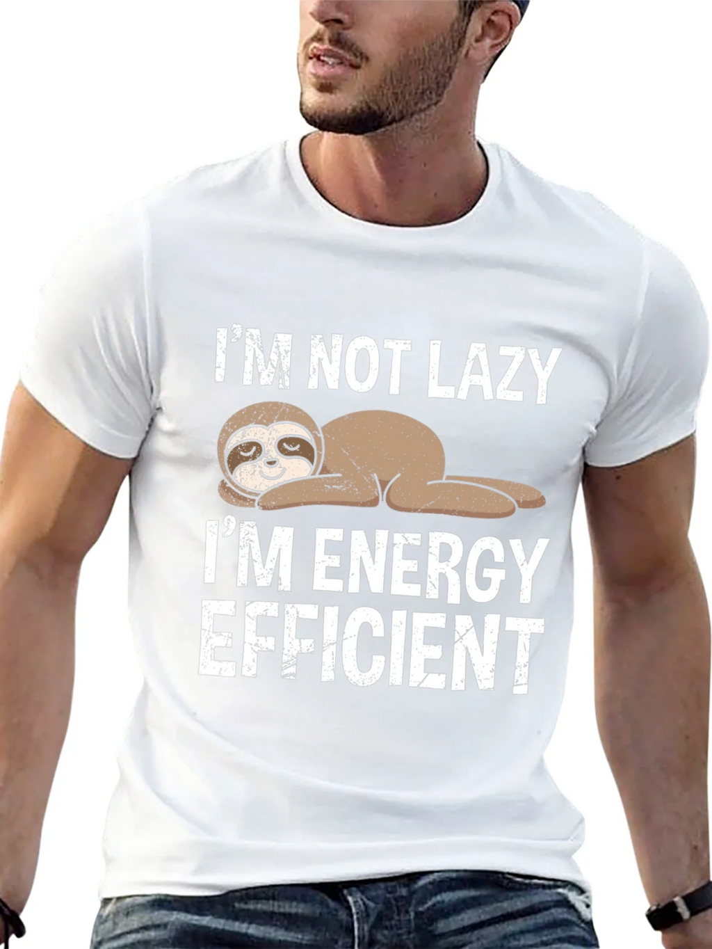 Funny Sloth Energy Efficient Graphic Tee