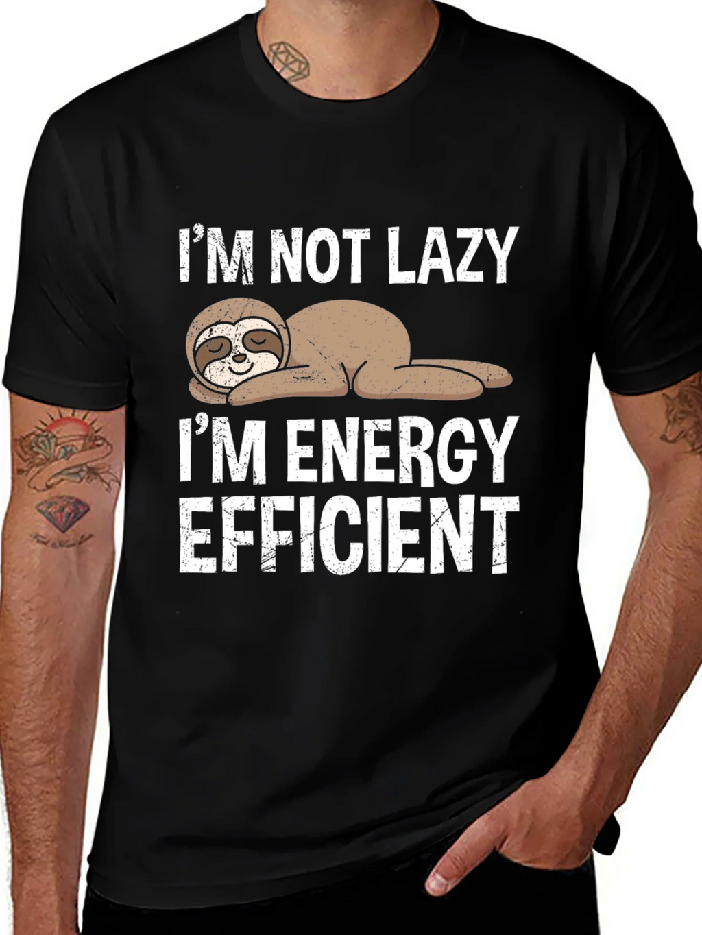Funny Sloth Energy Efficient Graphic Tee