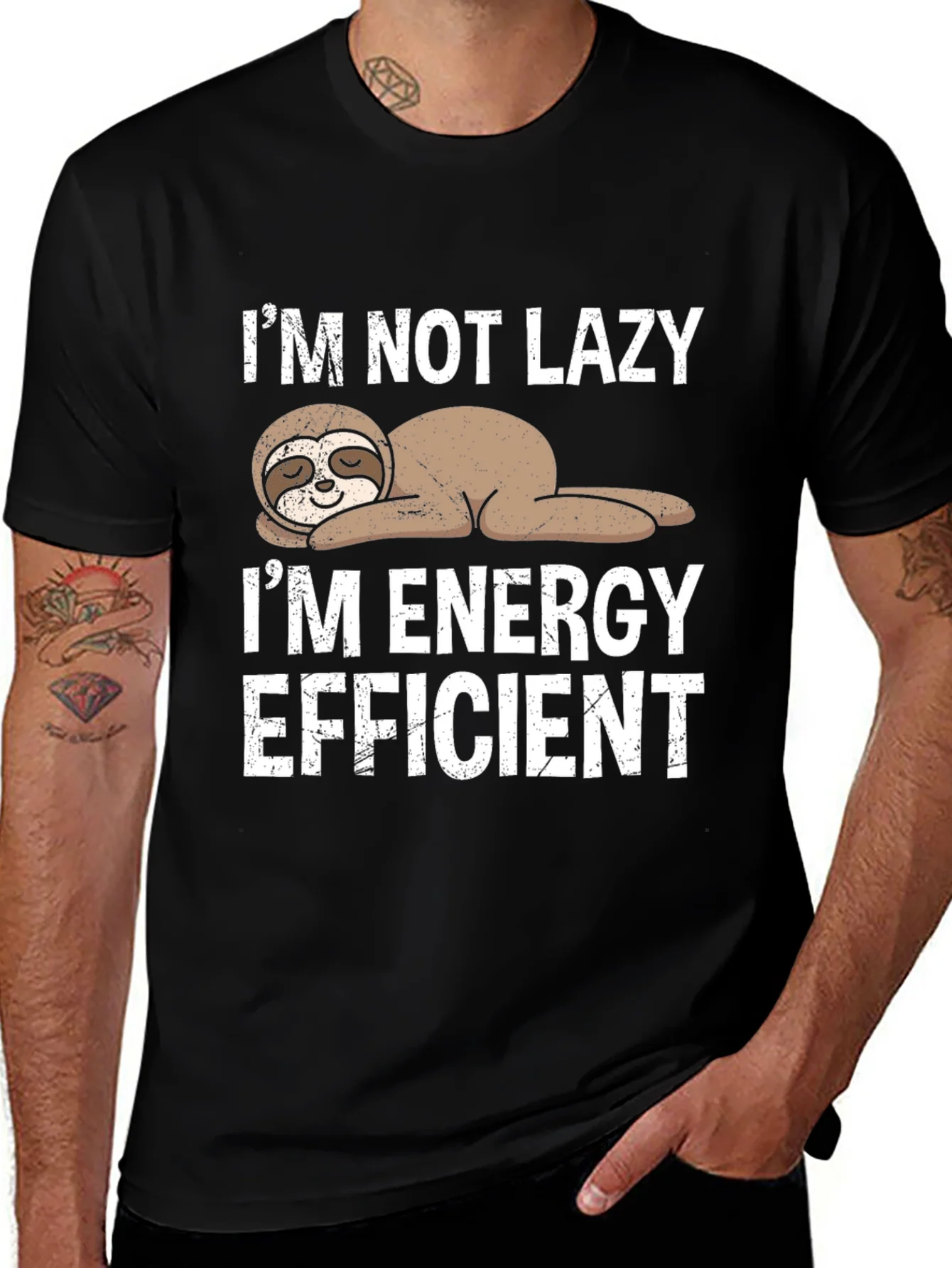 Funny Sloth Energy Efficient Graphic Tee