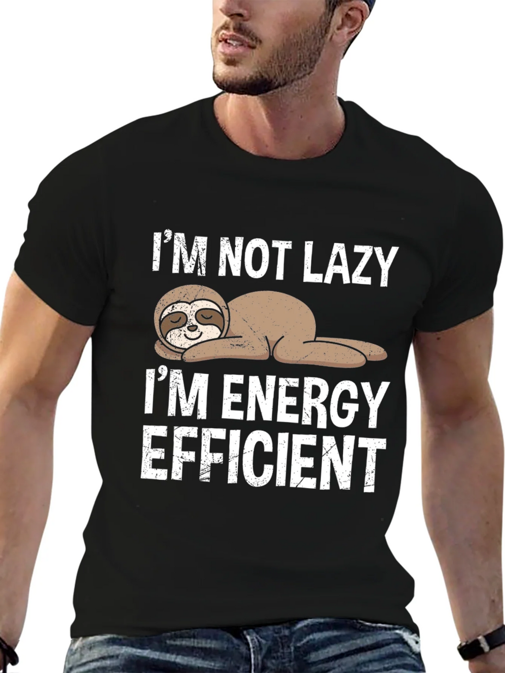Funny Sloth Energy Efficient Graphic Tee