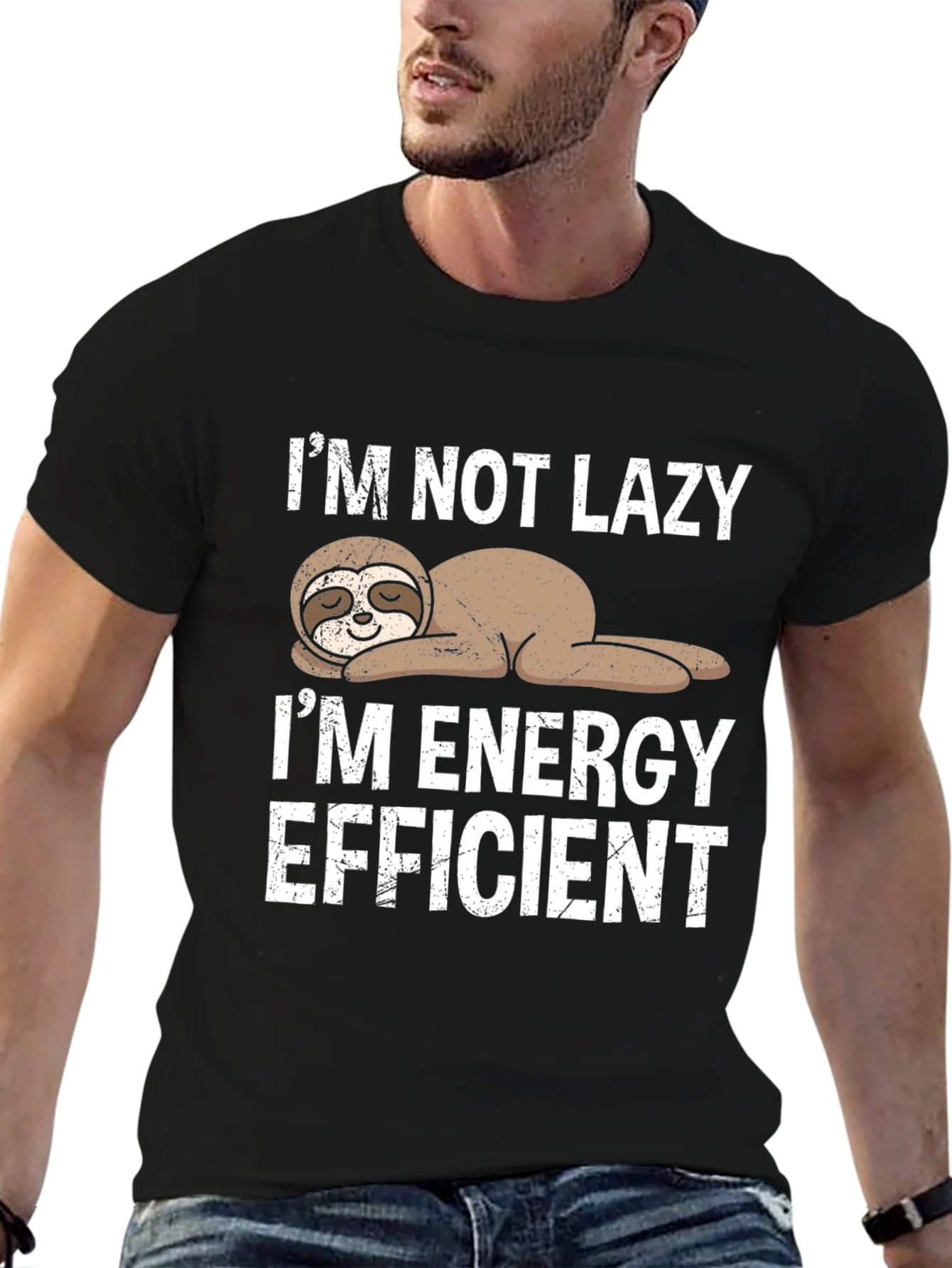 Funny Sloth Energy Efficient Graphic Tee