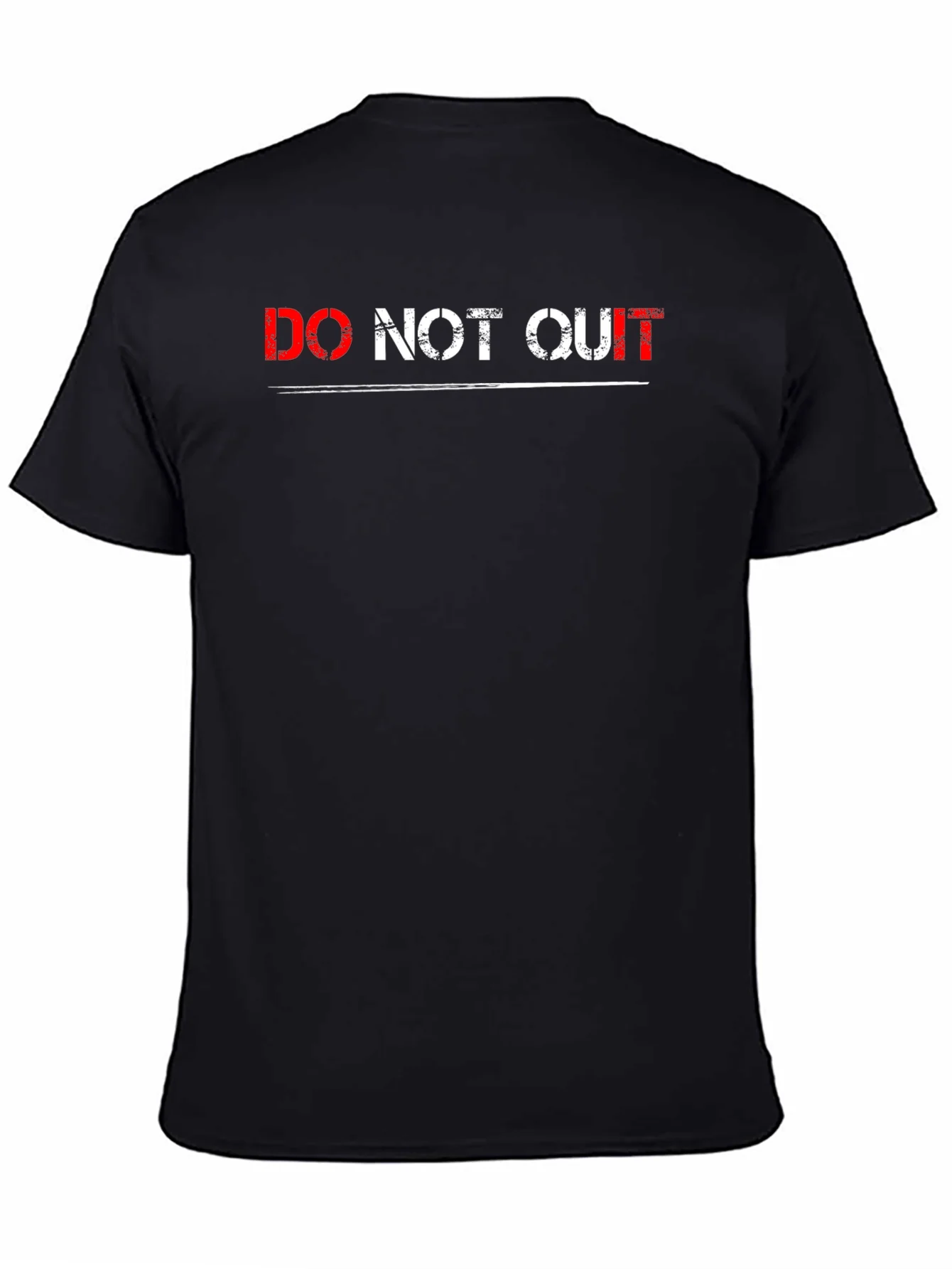 Do Not Quit Graphic Print Black T-Shirt
