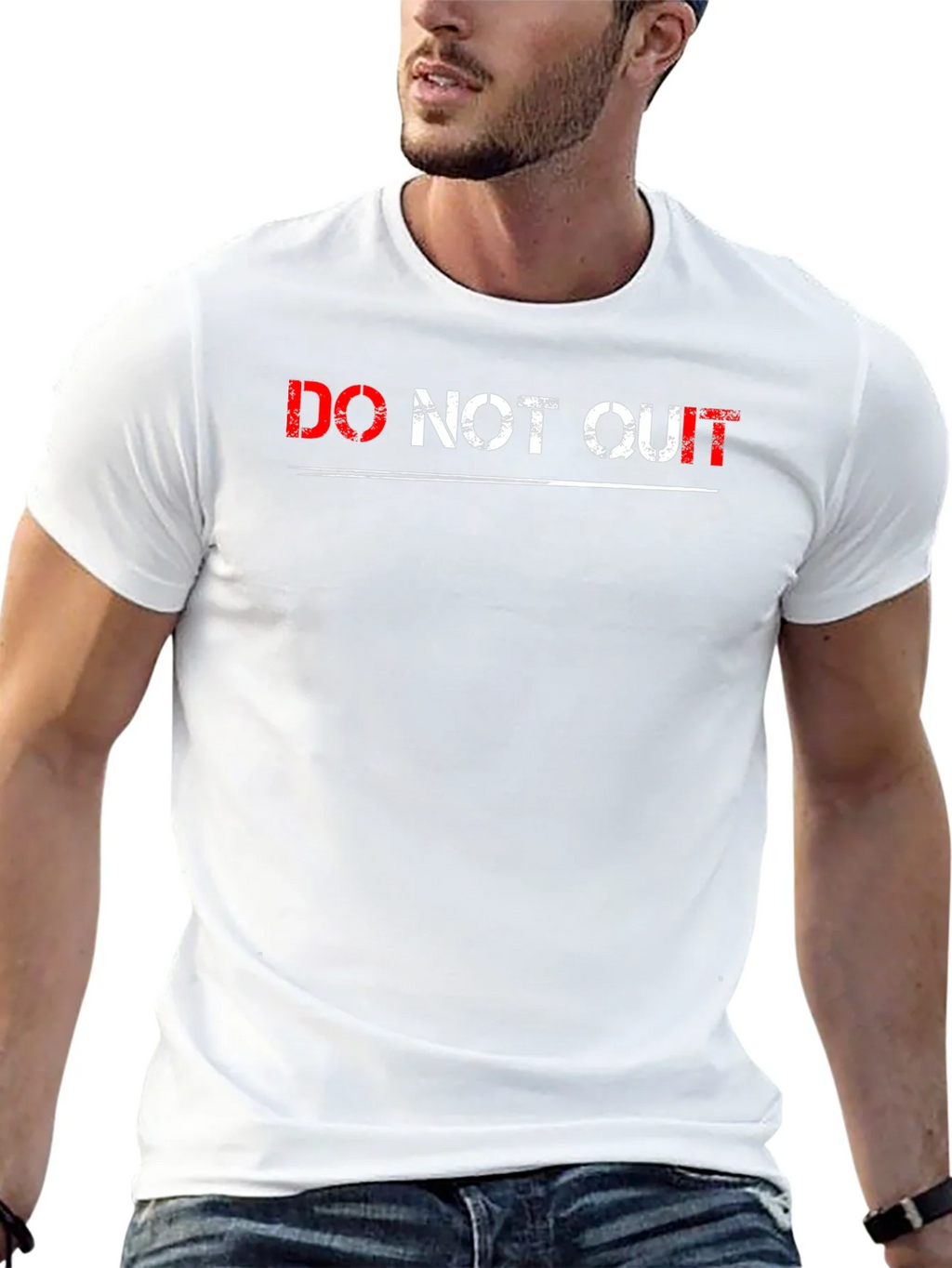 Do Not Quit Graphic Print Black T-Shirt