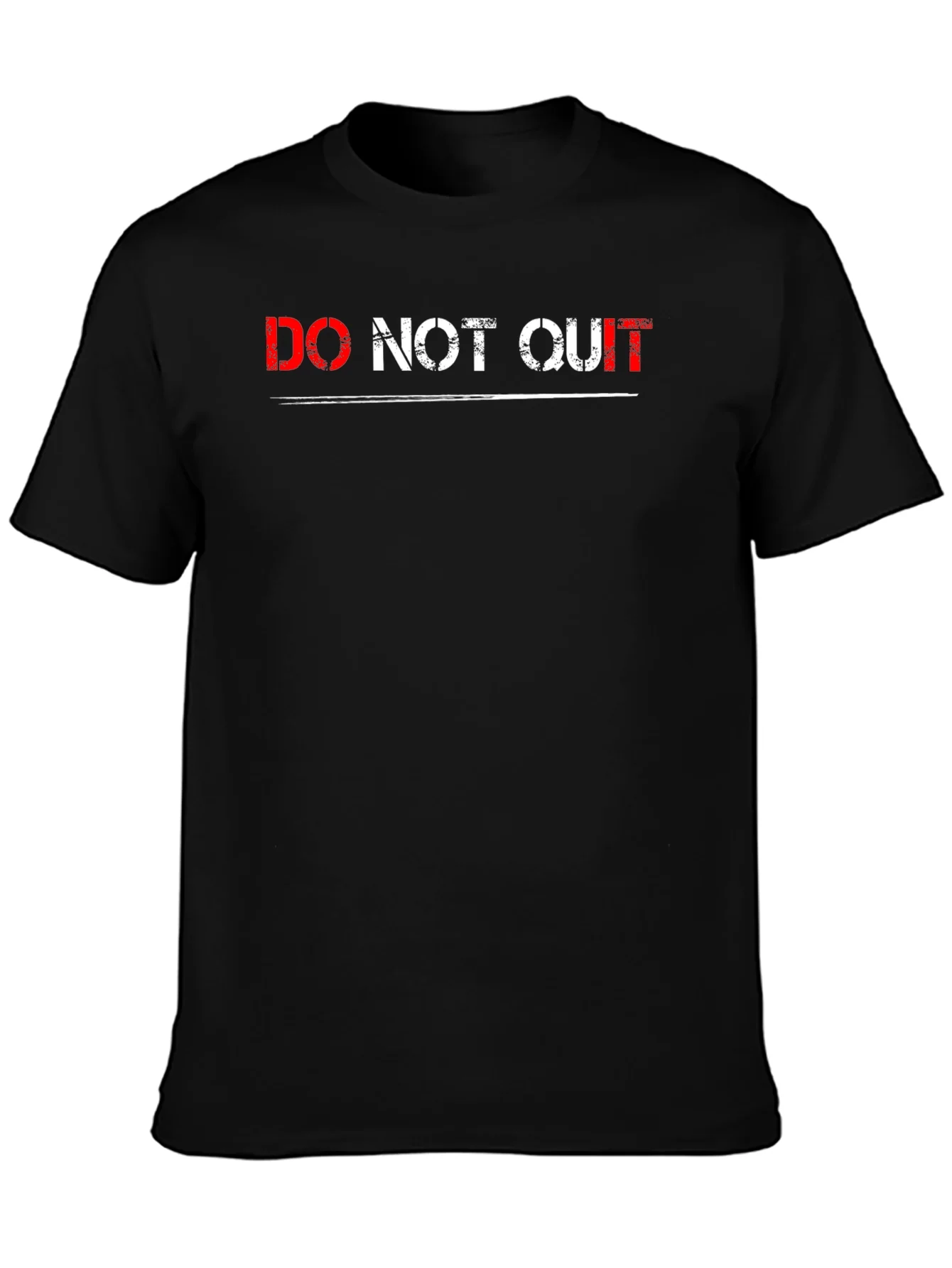 Do Not Quit Graphic Print Black T-Shirt