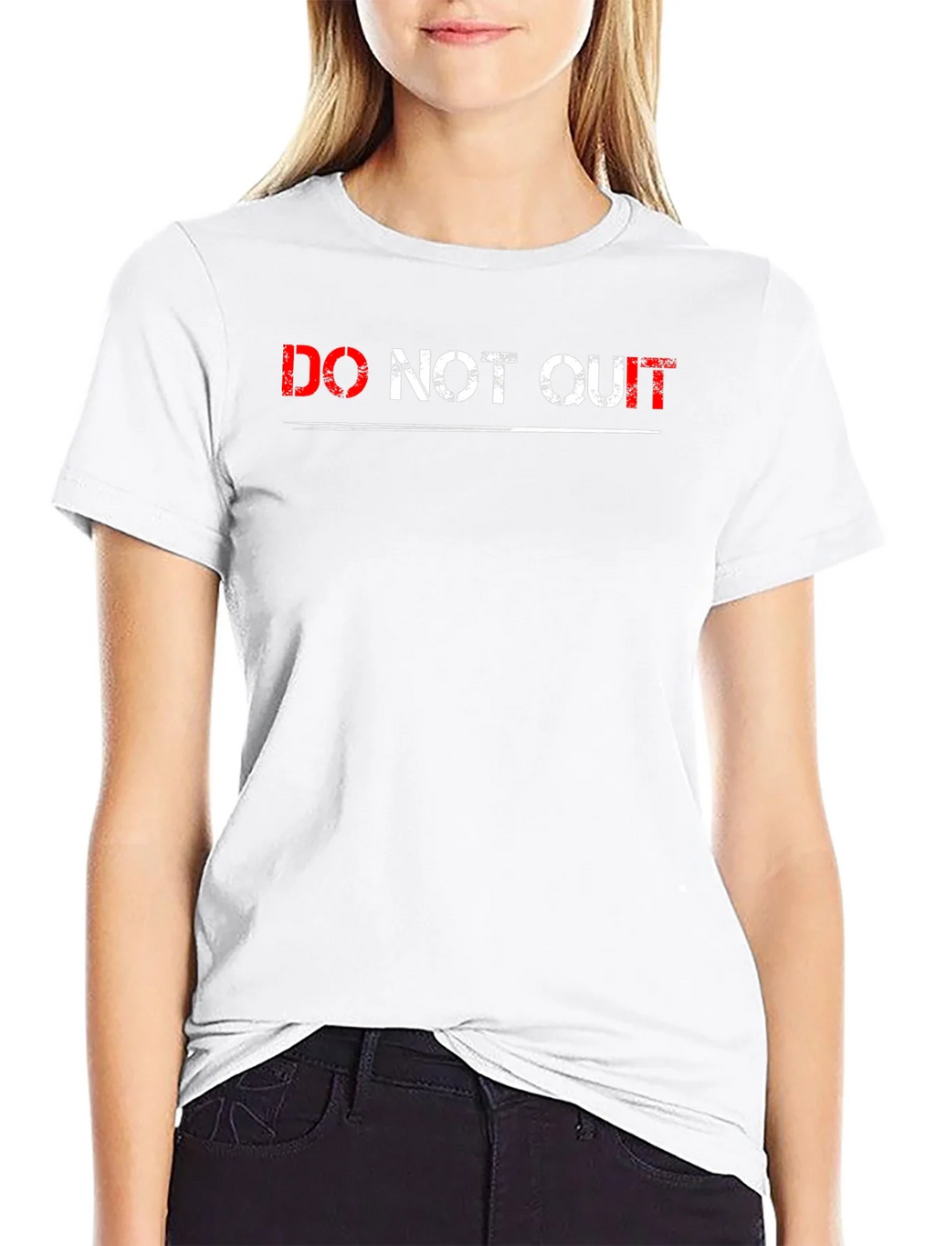 Do Not Quit Graphic Print Black T-Shirt