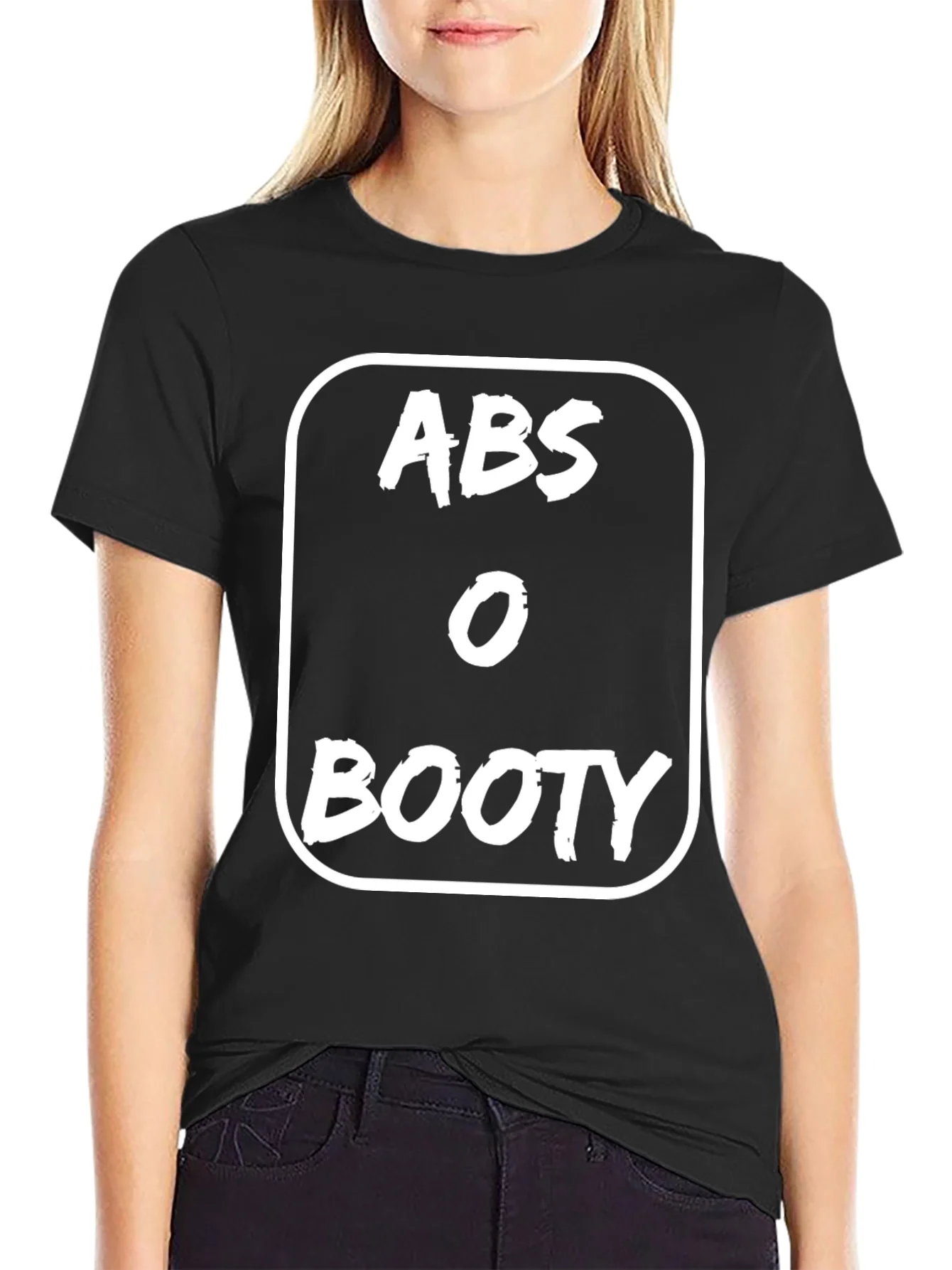 Abs or Booty Graphic Tee - Black Cotton T-Shirt
