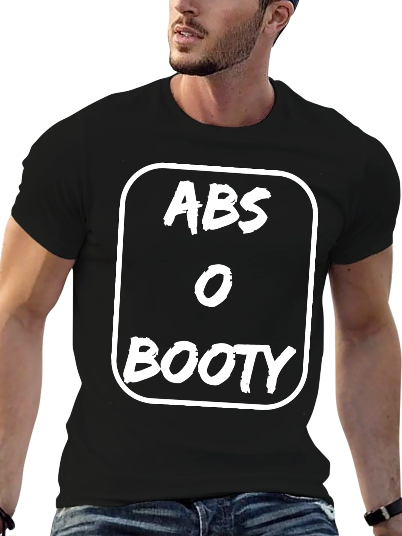 Abs or Booty Graphic Tee - Black Cotton T-Shirt